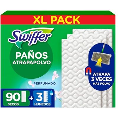 Swiffer Paños Secos Y Húmedos Para Mopa (90 Paños Secos, 3 Paños Húmedos) Swiffer Paños Secos Y Húmedos Para Mopa (90 Paños Secos, 3 Paños Húmedos)