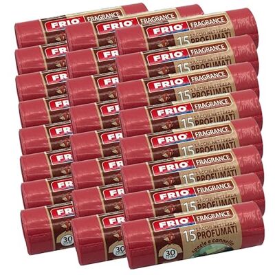 FRIO Aroma – 360 bolsas de basura perfumadas 30 L, 24x15 uds, rosa Aroma Especias & Canela 52x58 cm Bolsas resistentes pequeñas para cocina y reciclaje FRIO Aroma – 360 bolsas de basura perfumadas 30 L, 24x15 uds, rosa Aroma Especias & Canela 52x58 cm Bolsas resistentes pequeñas para cocina y reciclaje