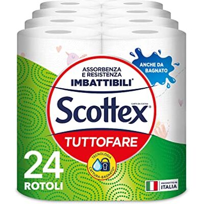 Scottex Tuttofare, dos lados diferentes, Maxi 24 rollos Scottex Tuttofare, dos lados diferentes, Maxi 24 rollos