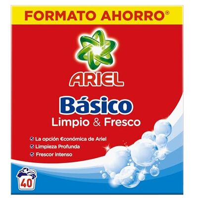 Ariel Básico Detergente En Polvo, Calidad A Un Precio Asequible 4 x 40 Lavados Ariel Básico Detergente En Polvo, Calidad A Un Precio Asequible 4 x 40 Lavados