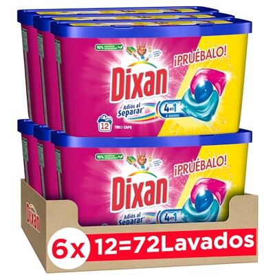 Dixan Adiós al Separar Total 4+1 Detergente en Cápsulas, Pack de 6, Jabón para la Ropa de Color, Limpieza, Luminosidad y Frescor en un Detergente Dixan Adiós al Separar Total 4+1 Detergente en Cápsulas, Pack de 6, Jabón para la Ropa de Color, Limpieza, Luminosidad y Frescor en un Detergente