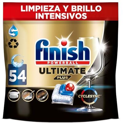 Finish Powerball Ultimate Plus All in 1 Pastillas Lavavajillas, 54 Cápsulas Lavavajillas, Nuestra Máxima Limpieza y Brillo Diamante, Aroma Regular, el embalaje puede variar Finish Powerball Ultimate Plus All in 1 Pastillas Lavavajillas, 54 Cápsulas Lavavajillas, Nuestra Máxima Limpieza y Brillo Diamante, Aroma Regular, el embalaje puede variar