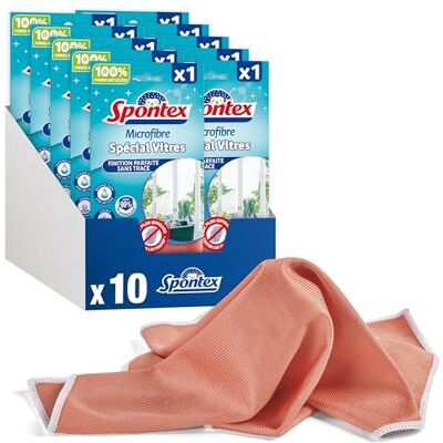 Spontex Lavavajillas de microfibra especial para cristales (40 x 40 cm) 10 unidades Spontex Lavavajillas de microfibra especial para cristales (40 x 40 cm) 10 unidades