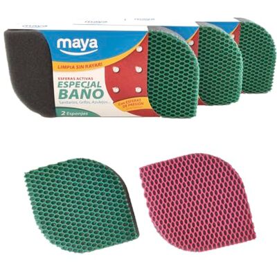 Maya Pack de 6 Estropajos de Baño para Limpieza de Sanitarios, Grifos y Azulejos sin Dejar Rayas 12x8,5x2,5 cm Esponjas Lavables en Lavavajillas y Lavadora (EVO, Rosa/Verde) Maya Pack de 6 Estropajos de Baño para Limpieza de Sanitarios, Grifos y Azulejos sin Dejar Rayas 12x8,5x2,5 cm Esponjas Lavables en Lavavajillas y Lavadora (EVO, Rosa/Verde)