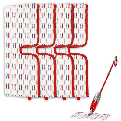 Romon Recambio para Vileda, Lote de 4 Recambios de Mopa de Microfibra, Lavable y Reutilizable, Compatible con Vileda 1-2 Spraymax Spray Wiper, Apto para Todos los Suelos Duros Romon Recambio para Vileda, Lote de 4 Recambios de Mopa de Microfibra, Lavable y Reutilizable, Compatible con Vileda 1-2 Spraymax Spray Wiper, Apto para Todos los Suelos Duros