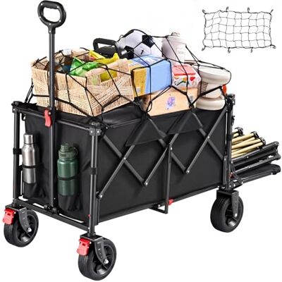 YEAUPE PRO Carro Plegable de 190 L y 150 kg, con Freno de estacionamiento, Plegado en 4 direcciones, Altura Ajustable, Ideal para Camping, Playa, jardín y Compras. Color Negro YEAUPE PRO Carro Plegable de 190 L y 150 kg, con Freno de estacionamiento, Plegado en 4 direcciones, Altura Ajustable, Ideal para Camping, Playa, jardín y Compras. Color Negro
