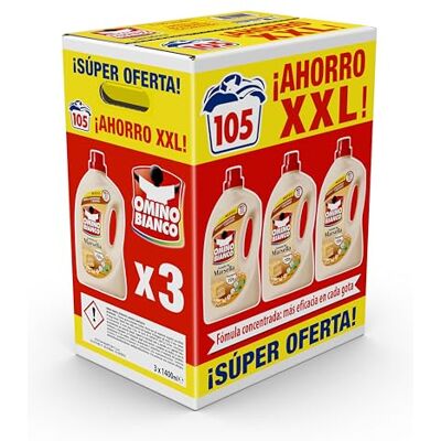 Omino Bianco Detergente líquido Marsella Pack ahorro 105 lavados Omino Bianco Detergente líquido Marsella Pack ahorro 105 lavados