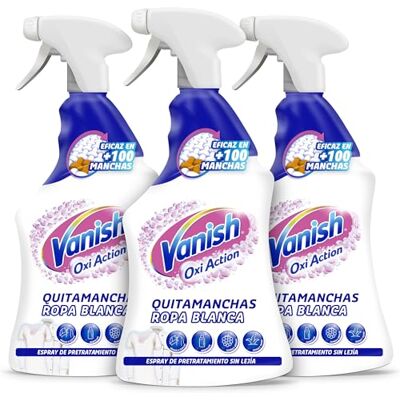 Vanish Oxi Action Quitamanchas para ropa blanca, en spray, sin lejía Pack de 3 x 750 m Vanish Oxi Action Quitamanchas para ropa blanca, en spray, sin lejía Pack de 3 x 750 m