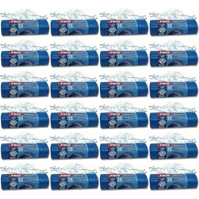 FRIO Aroma – 360 bolsas de basura perfumadas 30 L, 24x15 uds, azul Aroma Frescura Marina 52x58 cm Bolsas resistentes pequeñas para cocina y reciclaje FRIO Aroma – 360 bolsas de basura perfumadas 30 L, 24x15 uds, azul Aroma Frescura Marina 52x58 cm Bolsas resistentes pequeñas para cocina y reciclaje