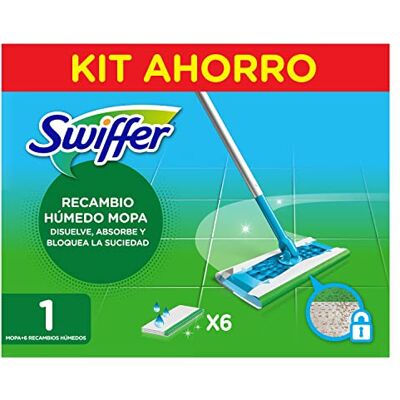 Swiffer Mopa Húmedos, Óptimo para Suelos de Madera, Cerámica y Vinilo, 6 Recambios Swiffer Mopa Húmedos, Óptimo para Suelos de Madera, Cerámica y Vinilo, 6 Recambios