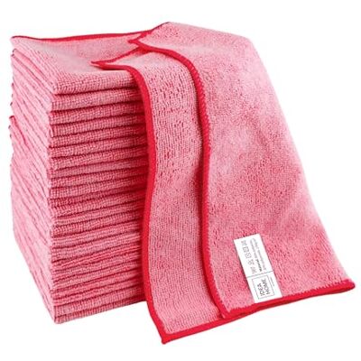 IDEA HOME Bayetas Microfibra 24 Piezas Paños de Limpieza de Microfibra 30x30cm Paños para el Polvo Paños Multiusos, Rojo IDEA HOME Bayetas Microfibra 24 Piezas Paños de Limpieza de Microfibra 30x30cm Paños para el Polvo Paños Multiusos, Rojo