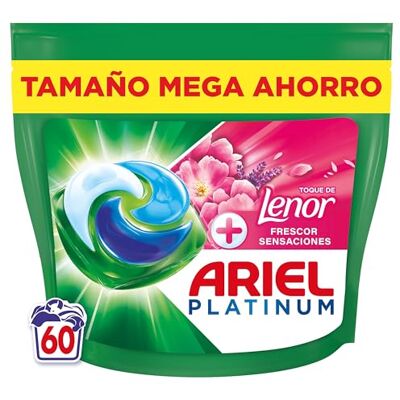 Ariel PODs Platinum, Detergente Líquido En Cápsulas Frescor Sensaciones Cápsulas, 60 Lavados Ariel PODs Platinum, Detergente Líquido En Cápsulas Frescor Sensaciones Cápsulas, 60 Lavados