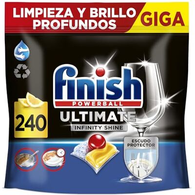 Finish Powerball Ultimate Infinity Shine pastillas lavavajillas, 240 cápsulas lavavajillas, Limpieza avanzada y protección de la vajilla, Aroma limón (3 x 80pastillas) Finish Powerball Ultimate Infinity Shine pastillas lavavajillas, 240 cápsulas lavavajillas, Limpieza avanzada y protección de la vajilla, Aroma limón (3 x 80pastillas)