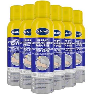 Dr. Scholl's Dr. Scholl’s Desodorante para Pies, 150ml Neutraliza el Olor hasta por 48 Horas, Frescura Duradera, Fórmula de Doble Acción, Spray para Pies con Mal Olor, Testado Dermatológicamente, sudor 6x150ml Dr. Scholl's Dr. Scholl’s Desodorante para Pies, 150ml Neutraliza el Olor hasta por 48 Horas, Frescura Duradera, Fórmula de Doble Acción, Spray para Pies con Mal Olor, Testado Dermatológicamente, sudor 6x150ml