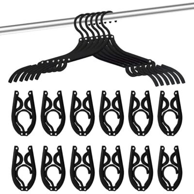 Trubetter Perchas de Viaje, Perchas Plegables y portátiles imprescindibles para cruceros, para Prendas, Accesorios de Viaje, Secado de Ropa, 12 Unidades, Negro Trubetter Perchas de Viaje, Perchas Plegables y portátiles imprescindibles para cruceros, para Prendas, Accesorios de Viaje, Secado de Ropa, 12 Unidades, Negro