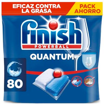 Finish Quantum All in 1 Pastillas para lavavajillas 80 cápsulas Pastillas eficaces contra la grasa incrustada, ofrecen disolución rápida. Detergente para lavavajillas Finish Quantum All in 1 Pastillas para lavavajillas 80 cápsulas Pastillas eficaces contra la grasa incrustada, ofrecen disolución rápida. Detergente para lavavajillas
