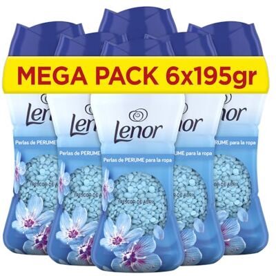 LENOR UNstoppables Perlas de Perfume para la Ropa, 96 Lavados (6 x 195g), Suavizante con Fragancia Frescor de Abril, Potenciador de Frescor LENOR UNstoppables Perlas de Perfume para la Ropa, 96 Lavados (6 x 195g), Suavizante con Fragancia Frescor de Abril, Potenciador de Frescor