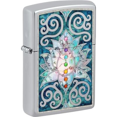Zippo Sturmfeuerzeug Lotus Flower, High Polish Chrome, Fusion Nachfüllbar Wiederverwendbar Windfestes Design Geschenkbox Made in USA Zippo Sturmfeuerzeug Lotus Flower, High Polish Chrome, Fusion Nachfüllbar Wiederverwendbar Windfestes Design Geschenkbox Made in USA