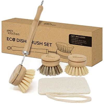 Joeji's Kitchen - Bamboo Dish Brush - Replaceable Heads Joeji's Kitchen - Bamboo Dish Brush - Replaceable Heads