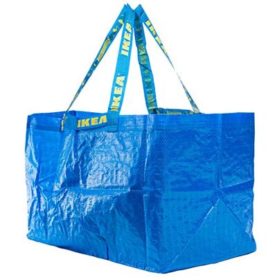 Ikea Bolsa grande azul Ideal para compras, lavandería y almacenamiento Ikea Bolsa grande azul Ideal para compras, lavandería y almacenamiento