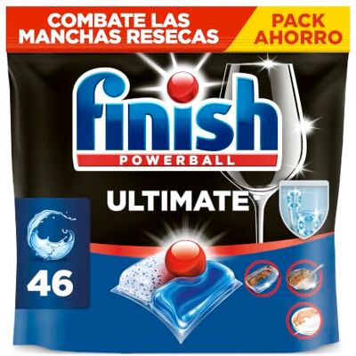 Finish Ultimate Pastillas para lavavajillas 46 cápsulas Combaten las manchas resecas, otorgan limpieza profunda y eficaz. Protegen tu cristalería, Detergente para lavavajillas Finish Ultimate Pastillas para lavavajillas 46 cápsulas Combaten las manchas resecas, otorgan limpieza profunda y eficaz. Protegen tu cristalería, Detergente para lavavajillas