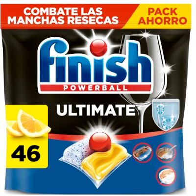 Finish Ultimate Limón Pastillas para lavavajillas 46 cápsulas Combaten las manchas resecas, otorgan limpieza profunda y eficaz. Protegen tu cristalería, Detergente para lavavajillas Finish Ultimate Limón Pastillas para lavavajillas 46 cápsulas Combaten las manchas resecas, otorgan limpieza profunda y eficaz. Protegen tu cristalería, Detergente para lavavajillas