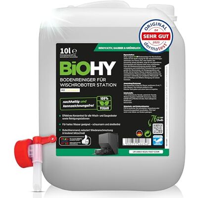 BIOHY Limpiador de suelos para robot de fregado con aroma fresco (bidón de 10 litros) + grifo de salida, concentrado para todos los robots limpiadores y aspiradores con función húmeda, brazo de espuma BIOHY Limpiador de suelos para robot de fregado con aroma fresco (bidón de 10 litros) + grifo de salida, concentrado para todos los robots limpiadores y aspiradores con función húmeda, brazo de espuma
