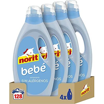 NORIT Bebé Detergente Líquido para Ropa de Bebé, Pieles Sensibles y Atópicas Pack de 4 Unidades de 1125 Mililitros, 4500 Mililitros NORIT Bebé Detergente Líquido para Ropa de Bebé, Pieles Sensibles y Atópicas Pack de 4 Unidades de 1125 Mililitros, 4500 Mililitros