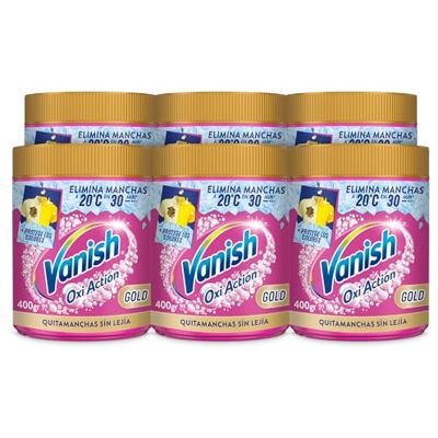 Vanish Oxi Action Multipoder Quitamanchas multibeneficio para la ropa, elimina olores y potenciador del lavado, En Polvo, Sin Lejía, 6 x 400gr (2,4kg) Vanish Oxi Action Multipoder Quitamanchas multibeneficio para la ropa, elimina olores y potenciador del lavado, En Polvo, Sin Lejía, 6 x 400gr (2,4kg)