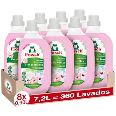Frosch Suavizante Concentrado Liquido Ecológico con Flor de Hibisco, Apto para Ropa Blanca y de Color, Protege y Revitaliza el Color y Fibras del Tejido, Dermatológicamente Testado Pack 8 x 900ml Frosch Suavizante Concentrado Liquido Ecológico con Flor de Hibisco, Apto para Ropa Blanca y de Color, Protege y Revitaliza el Color y Fibras del Tejido, Dermatológicamente Testado Pack 8 x 900ml