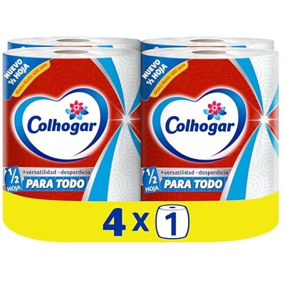 Colhogar Paratodo Jumbo x4 Nueva Opción de Media Hoja DOBLE DURACIÓN 4 Rollos 2720 Usos (4x1) Colhogar Paratodo Jumbo x4 Nueva Opción de Media Hoja DOBLE DURACIÓN 4 Rollos 2720 Usos (4x1)
