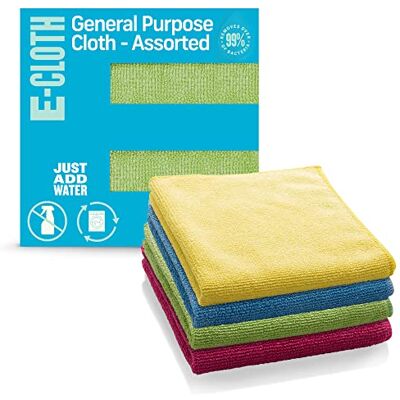 e-cloth Paquete de 4 paños de Microfibra de Primera Calidad, Dos Veces más duraderos Que la Competencia, Ideal para Cocina, encimeras, fregaderos y baños e-cloth Paquete de 4 paños de Microfibra de Primera Calidad, Dos Veces más duraderos Que la Competencia, Ideal para Cocina, encimeras, fregaderos y baños
