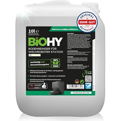 BIOHY Limpiador de suelos para robot de limpieza con aroma fresco (bidón de 10 litros) detergente concentrado para todos los robots limpiadores y aspiradores con función húmeda brazo de espuma y BIOHY Limpiador de suelos para robot de limpieza con aroma fresco (bidón de 10 litros) detergente concentrado para todos los robots limpiadores y aspiradores con función húmeda brazo de espuma y