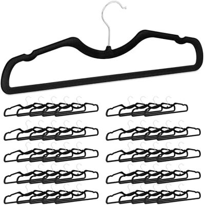 Relaxdays Perchas Terciopelo, Pack de 50, Antideslizantes, Ahorra Espacio, con Barra y Muescas, Hierro, 42 cm, Negro Relaxdays Perchas Terciopelo, Pack de 50, Antideslizantes, Ahorra Espacio, con Barra y Muescas, Hierro, 42 cm, Negro