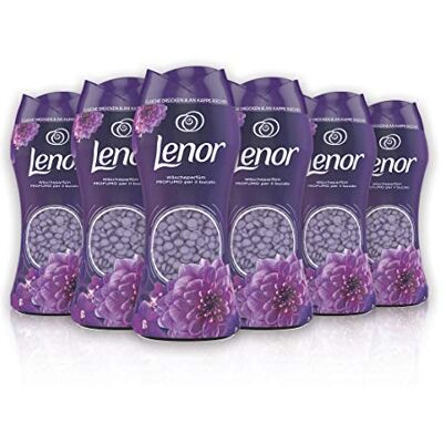 LENOR Ambientador para colada con perlas perfumadas para lavadora, amatista y ramo de flores, paquete de 6 unidades (6 x 210 g), perfume sin parar para la colada (hasta 12 semanas en el armario) LENOR Ambientador para colada con perlas perfumadas para lavadora, amatista y ramo de flores, paquete de 6 unidades (6 x 210 g), perfume sin parar para la colada (hasta 12 semanas en el armario)