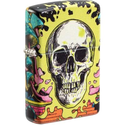 Zippo Sturmfeuerzeug Skull, 540° Glow-in-The-Dark Nachfüllbar Wiederverwendbar Windfestes Design Geschenkbox Made in USA Zippo Sturmfeuerzeug Skull, 540° Glow-in-The-Dark Nachfüllbar Wiederverwendbar Windfestes Design Geschenkbox Made in USA