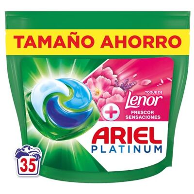 Ariel PODs Platinum, Detergente Líquido En Cápsulas Frescor Sensaciones Cápsulas, 35 Lavados Ariel PODs Platinum, Detergente Líquido En Cápsulas Frescor Sensaciones Cápsulas, 35 Lavados