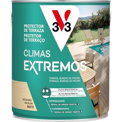 V33 PROTECTOR TERRAZAS DE MADERA CLIMAS EXTREMOS MATE INCOLORO 2,5L V33 PROTECTOR TERRAZAS DE MADERA CLIMAS EXTREMOS MATE INCOLORO 2,5L