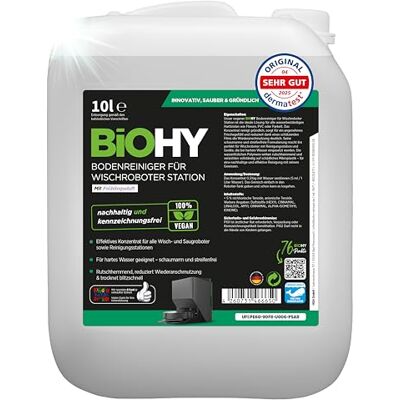 BIOHY Limpiador de suelos para robot limpiador estación con aroma primaveral (bidón de 10 litros) Detergente concentrado para todos los robots limpiadores y aspiradores con función húmeda Brazo de BIOHY Limpiador de suelos para robot limpiador estación con aroma primaveral (bidón de 10 litros) Detergente concentrado para todos los robots limpiadores y aspiradores con función húmeda Brazo de