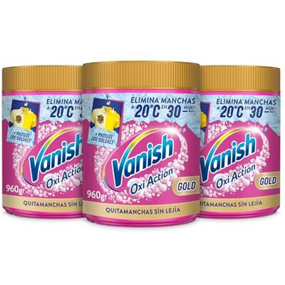Vanish Oxi Action Multipoder Quitamanchas multibeneficio para la ropa, elimina olores y potenciador del lavado, En Polvo, Sin Lejía, 3 x 960gr (2,88kg) Vanish Oxi Action Multipoder Quitamanchas multibeneficio para la ropa, elimina olores y potenciador del lavado, En Polvo, Sin Lejía, 3 x 960gr (2,88kg)
