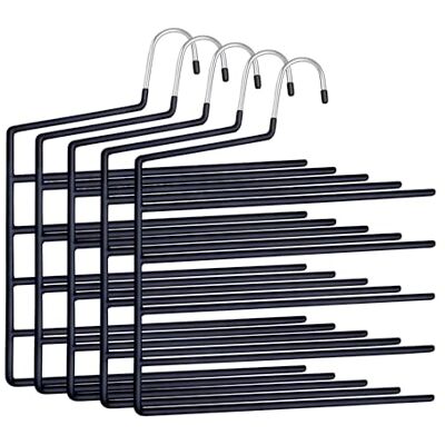 Relaxdays Perchas múltiples para Pantalones, Juego de 5, 5 Barras, Antideslizantes, ahorran Espacio, 35 x 32 cm, Negro Relaxdays Perchas múltiples para Pantalones, Juego de 5, 5 Barras, Antideslizantes, ahorran Espacio, 35 x 32 cm, Negro
