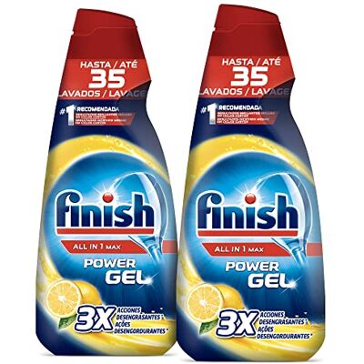 Finish All in 1 Max Power Gel Limón Desengrasante Detergente Gel Lavavajilla 70 dosis (2x35 dosis) Finish All in 1 Max Power Gel Limón Desengrasante Detergente Gel Lavavajilla 70 dosis (2x35 dosis)
