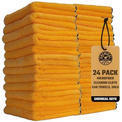 Chemical Guys Toallas de Microfibra de Grado Profesional, Color Dorado (16 x 16 Pulgadas) (Paquete de 24) Chemical Guys Toallas de Microfibra de Grado Profesional, Color Dorado (16 x 16 Pulgadas) (Paquete de 24)