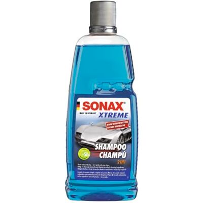 SONAX XTREME Champú concentrado para coche 2 en 1 (1L) secado sin manchas Limpia pintura, vidrio, plástico, goma y metal.Gracias a los tensioactivos, no es necesario secar el coche despues del lavado SONAX XTREME Champú concentrado para coche 2 en 1 (1L) secado sin manchas Limpia pintura, vidrio, plástico, goma y metal.Gracias a los tensioactivos, no es necesario secar el coche despues del lavado