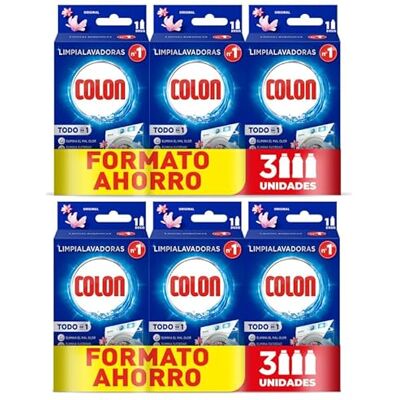 Colon Limpialavadoras Limpiador lavadora y antiolor megapack de 6 usos, 6 Unidades Colon Limpialavadoras Limpiador lavadora y antiolor megapack de 6 usos, 6 Unidades