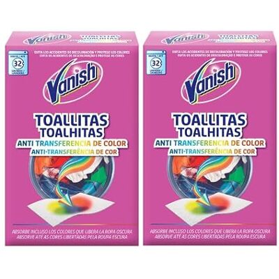 Vanish Anti-transferencia de Color Pack de 2, Total de 64 Lavados Vanish Anti-transferencia de Color Pack de 2, Total de 64 Lavados