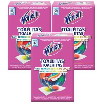 Vanish Anti-transferencia de Color Pack de 3, Total de 96 Lavados Vanish Anti-transferencia de Color Pack de 3, Total de 96 Lavados