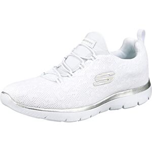 Skechers Mujer Summits Leopard Spot Zapatillas, White Mesh / Silver Trim, 41 EU Skechers Mujer Summits Leopard Spot Zapatillas, White Mesh / Silver Trim, 41 EU