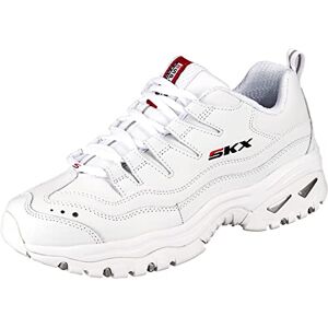 Skechers Mujer Energy Timeless Vision Trainers, White Leather Red Navy Trim, 37 EU Skechers Mujer Energy Timeless Vision Trainers, White Leather Red Navy Trim, 37 EU