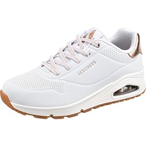 Skechers Uno Shimmer Away, Zapatillas de Deporte Mujer, White Durabuck Rose Gold Duraleather Trim, 37.5 EU Skechers Uno Shimmer Away, Zapatillas de Deporte Mujer, White Durabuck Rose Gold Duraleather Trim, 37.5 EU